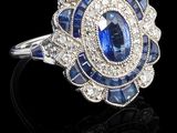 bague art déco en saphir et diamant