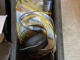 a suitcase with a bunch of electronics inside of it