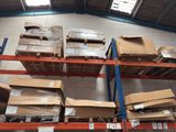 many boxes on the shelves in the warehouse