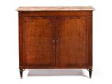 an image of a wooden cabinet with a marble top