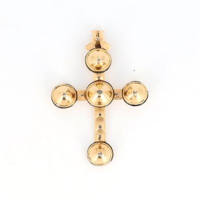 an image of a gold cross on a white background