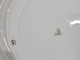 a close up of a white plate with numbers on it