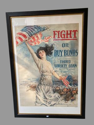 tableau représentant une femme tenant un drapeau américain dans sa main droite