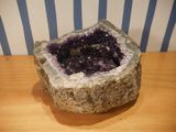 a picture of a piece of amethorate sitting on a table
