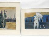 deux tableaux encadrés représentant une femme et la statue de la Liberté