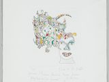 an image of a drawing of a vase with flowers in it