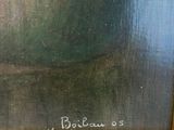 an image of a painting of a man in a boat on the water