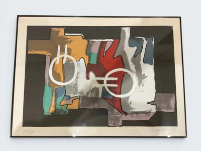 painting of a bicycle on a black background in a frame