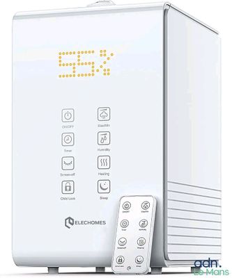 une image représentant un appareil électronique blanc muni d'une télécommande