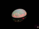 a close up of a white oplite in a black background