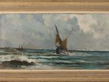 an image of a painting of a sailboat in the ocean