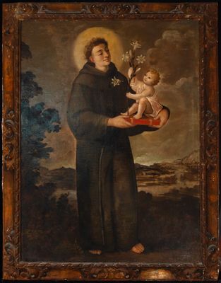an old painting of a man holding a child in his arms