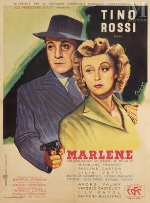 an old movie poster of a man and a woman holding guns
