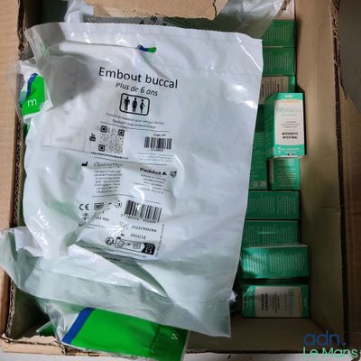 a box with a bunch of medical supplies in it