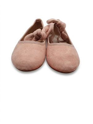 chaussures de ballet roses à lacets, ornées d'un nœud sur le côté