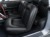 a black leather seat in the back of a car