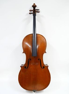 gros plan d'un violon sur fond blanc