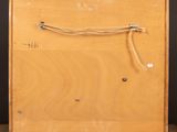 a picture of a wooden box with a string on it