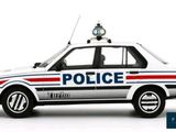 a police car with a clock on top of it