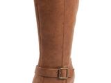 a pair of brown boots on a white background