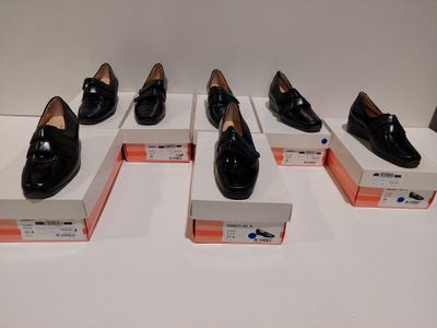 Lot de 7 - LUC - Trotteurs en cuir verni noir - Talon compen…