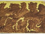 painting of a group of people on a yellow background