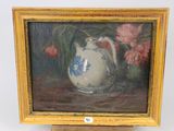 une image d'un tableau représentant un vase contenant des fleurs
