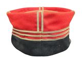 an image of a red and black hat on a white background