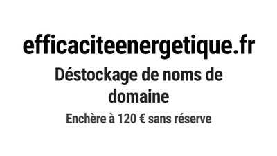 Nom de domaine efficaciteenergetique.