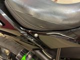 a close up of the seat of a motorcycle