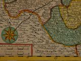 an old map of a country with a star on the top of it
