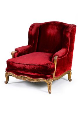 une image représentant une chaise rouge sur fond blanc