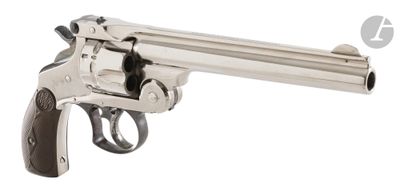 a close up of a revolver on a white background