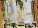 painting of a painting of a chair and a table in a room