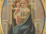 une image d'un tableau représentant une femme tenant un enfant dans ses bras