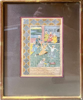 tableau encadré représentant un homme et une femme jouant au tennis