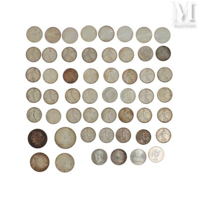 Lot de pièces en argent Lot de pièces en argent comprenant: - Photo 1