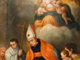 an image of a painting of a priest surrounded by other people