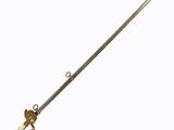 an old fashioned sword with a metal handle and a brass handle