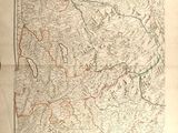 an old map of the country of france with a red line in the middle