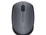 Souris sans fil Logite avec un bouton noir sur fond blanc