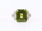 Bague en tourmaline verte et diamant
