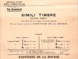 an old french paper with a picture of a train on it ' s side
