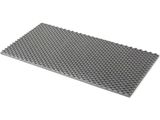 un gros plan d'un tapis gris sur fond blanc