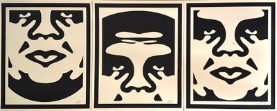 three black and white images of a man ' s face and a woman ' s face and a man ' s face