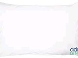 a white pillow with a green logo on it