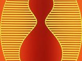 the cover of a book with an orange background and a gold outline