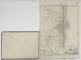 an old book with a map of the area in it