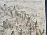 a picture of a drawing of a castle in the middle of the picture