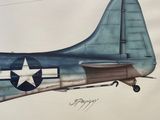 un dessin représentant un avion bleu orné d'une étoile
